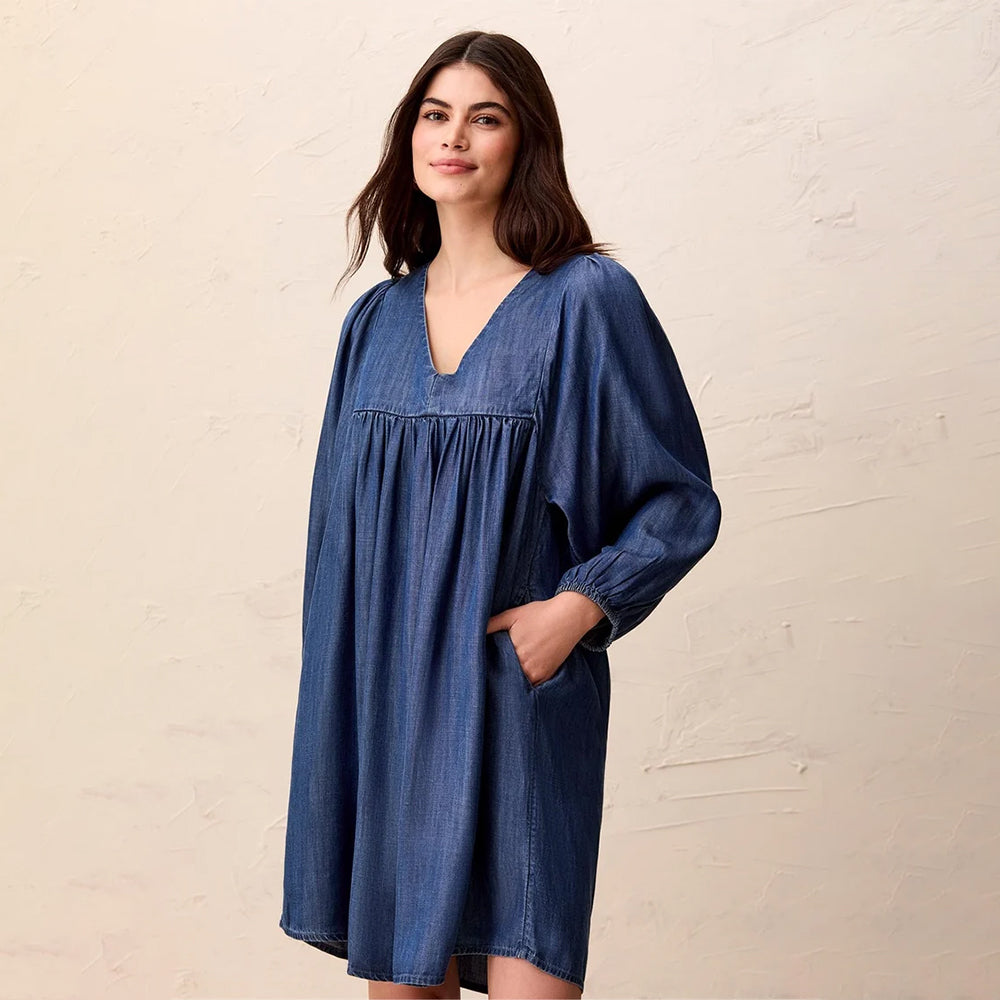0002 tribalclothingcopuffsleevedresswithpocketsmediumwash1 0002 tribalclothingcopuffsleevedresswithpocketsmediumwash1