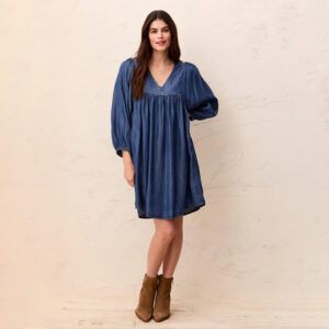 0003 tribalclothingcopuffsleevedresswithpocketsmediumwash