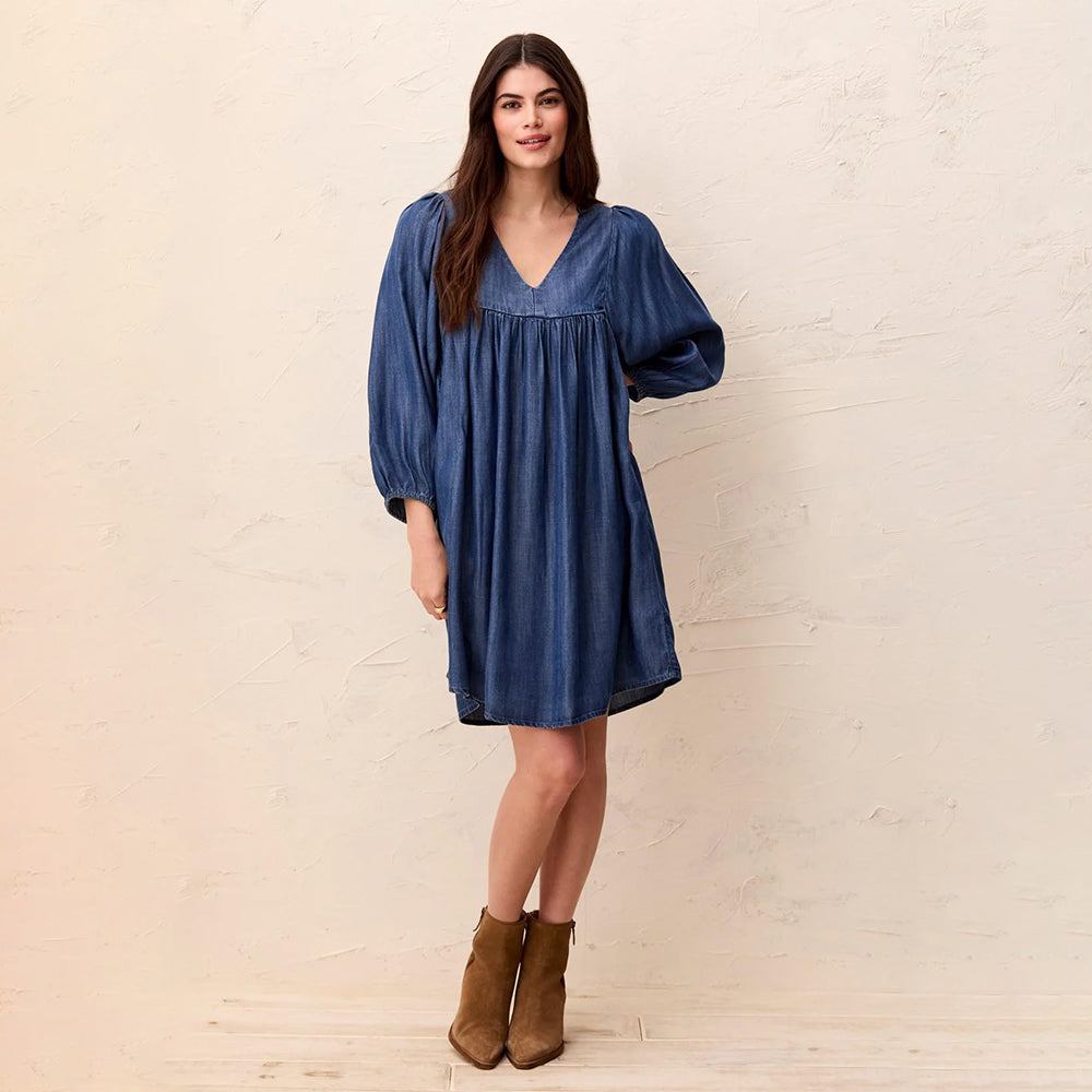 0003 tribalclothingcopuffsleevedresswithpocketsmediumwash 0003 tribalclothingcopuffsleevedresswithpocketsmediumwash