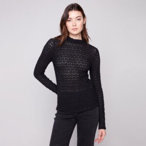 charliebblacklongsleeveknitlacemocknecktop