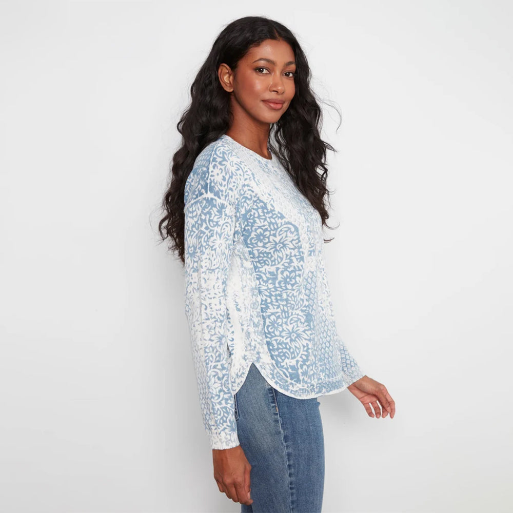 charliebdamasklongsleevecrewneckprintedonreversesweater2 charliebdamasklongsleevecrewneckprintedonreversesweater2