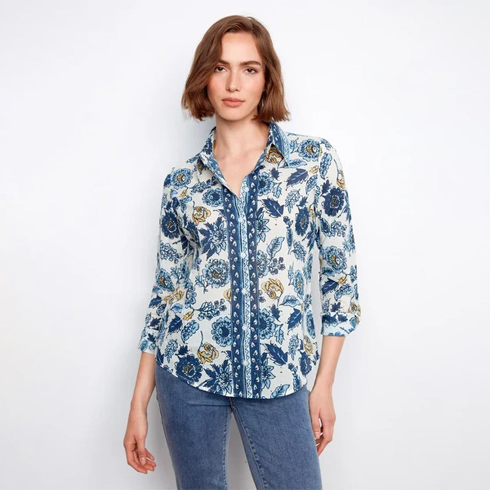 charliebflorelleprintedcottonvoilebuttonupblouse charliebflorelleprintedcottonvoilebuttonupblouse