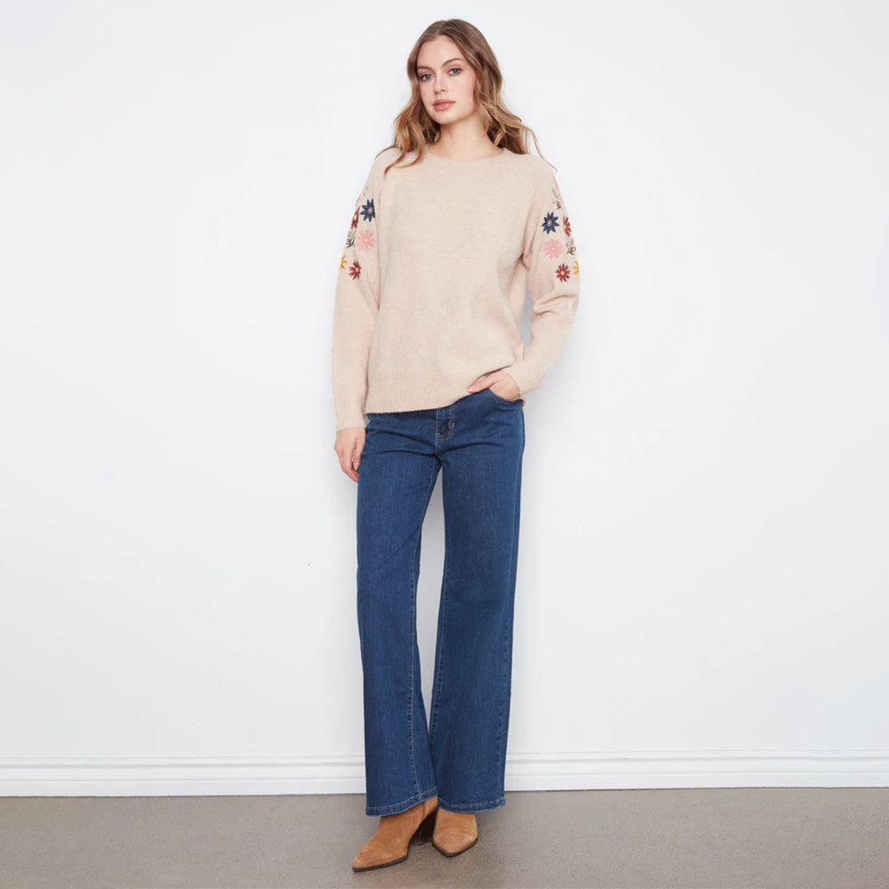 charliebh almondlongsleeveraglansweaterwithembroidery3 charliebh almondlongsleeveraglansweaterwithembroidery3