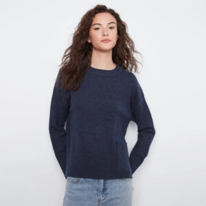 charliebheatherdenimcrewneckcroppedsweaterwithpocket