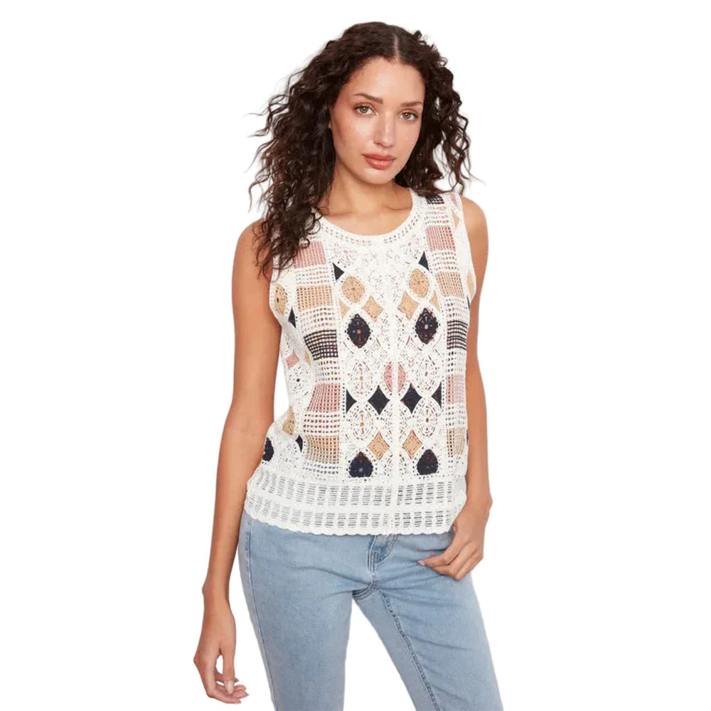 charliebmulticolorsleevelessflowercrochettop charliebmulticolorsleevelessflowercrochettop
