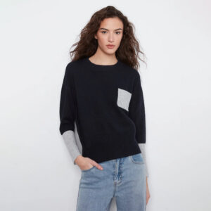 charliebnavylongsleevedropshouldercolorblocksweaterwithchestpocket