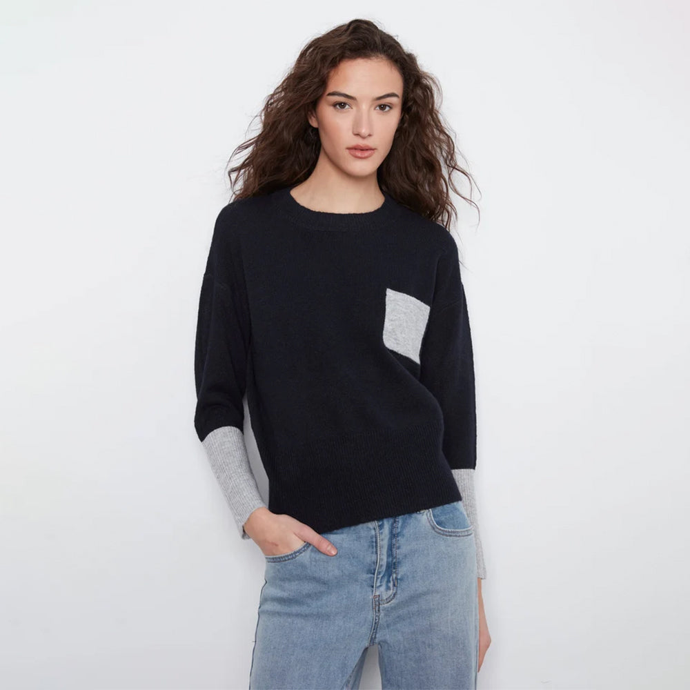 charliebnavylongsleevedropshouldercolorblocksweaterwithchestpocket charliebnavylongsleevedropshouldercolorblocksweaterwithchestpocket