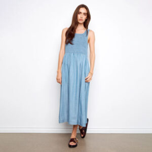 charliebsoftbluesleevelesstencelmaxidress 1