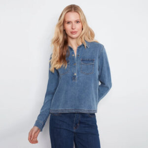 charliebtenceldenimlongsleevehalfplacketshirt