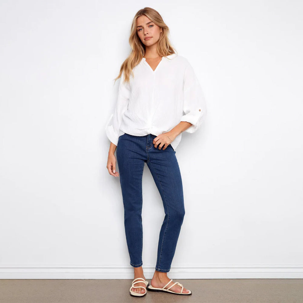 charliebwhitelongrollupsleevesplitneckblousewithfrontknotdetail 2 charliebwhitelongrollupsleevesplitneckblousewithfrontknotdetail 2