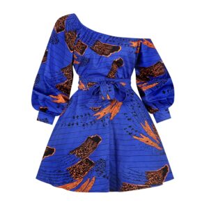 fashion women s summer sexy shoulder elastic printing african style oblique shoulder with belt fluffy loose 1.jpg q90 1