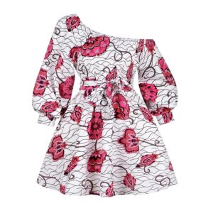 fashion women s summer sexy shoulder elastic printing african style oblique shoulder with belt fluffy loose 3.jpg q90 3