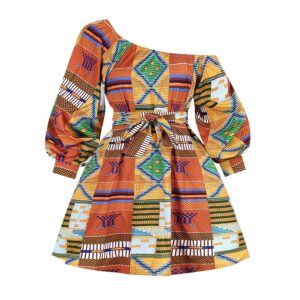fashion women s summer sexy shoulder elastic printing african style oblique shoulder with belt fluffy loose.jpg q90
