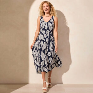 haggertribalinc.printedsleevelesshighlowdress indigo1