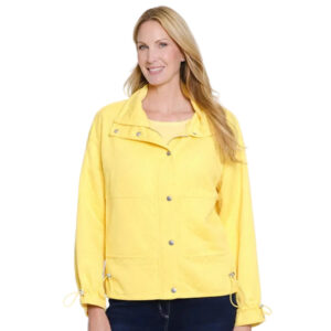 multiplesdaffodildrawstringlongsleevebuttonsnap amp zipjacket