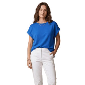 multipleselectricbluerolledcupshortsleevedolmanwidenecktop1