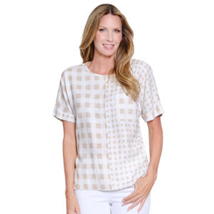 multipleskhakicuffedshortsleevedolmanwidenecktop