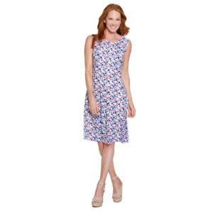 multiplesprintedslubknitmulti panelscoopnecktankdress