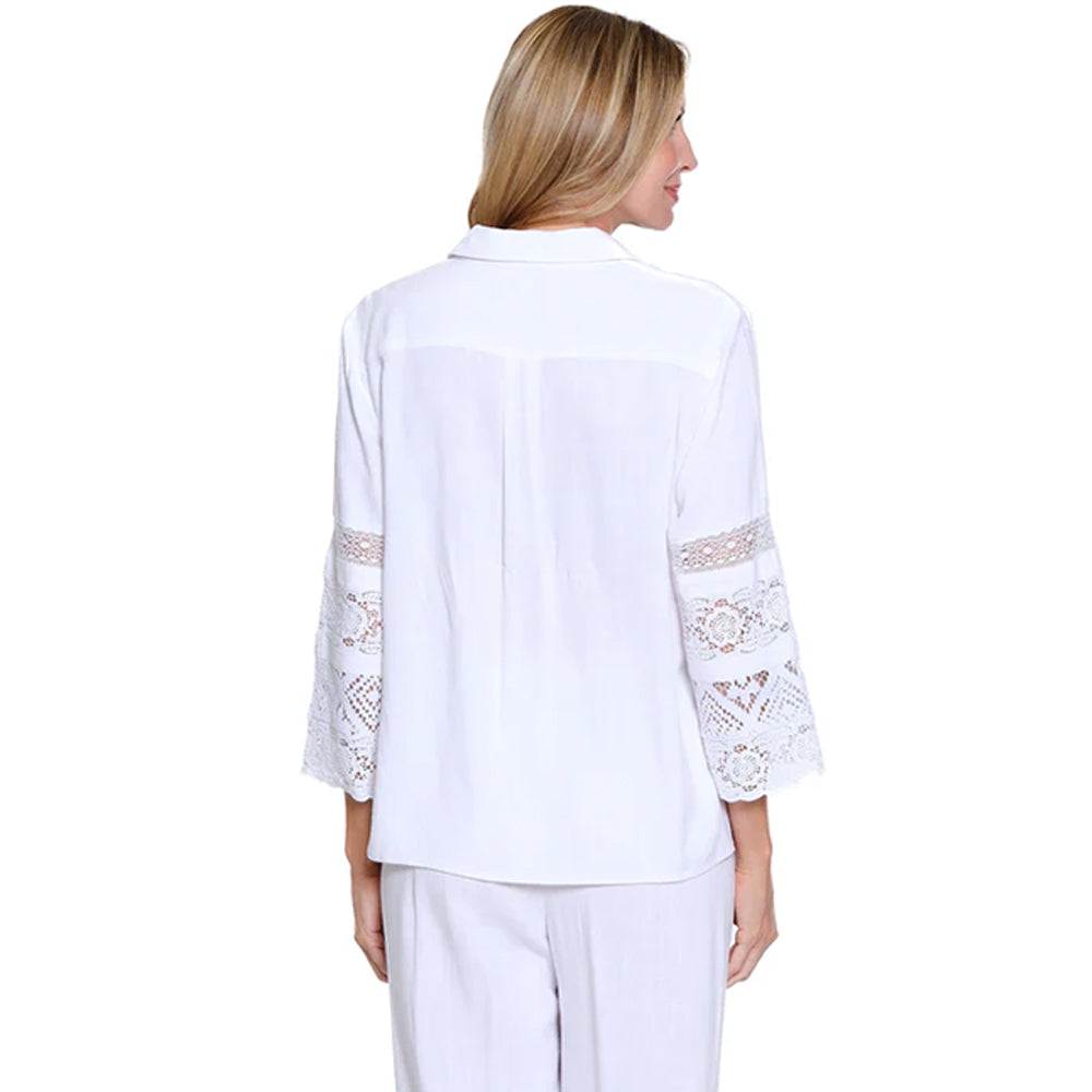 multipleswhite34sleevebuttonfrontshirtwithlacetrim1 multipleswhite34sleevebuttonfrontshirtwithlacetrim1