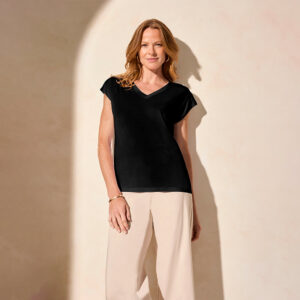 tribalclothingcoblackcapsleevevnecktop front