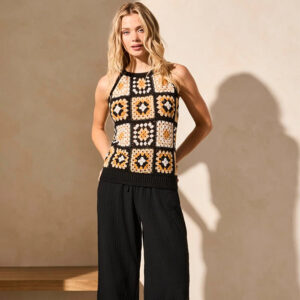 tribalclothingcocrochethaltersweatertank blackmulti