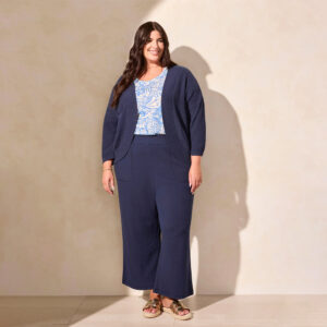 tribalclothingcojetbluecocoonsweatercardigan front