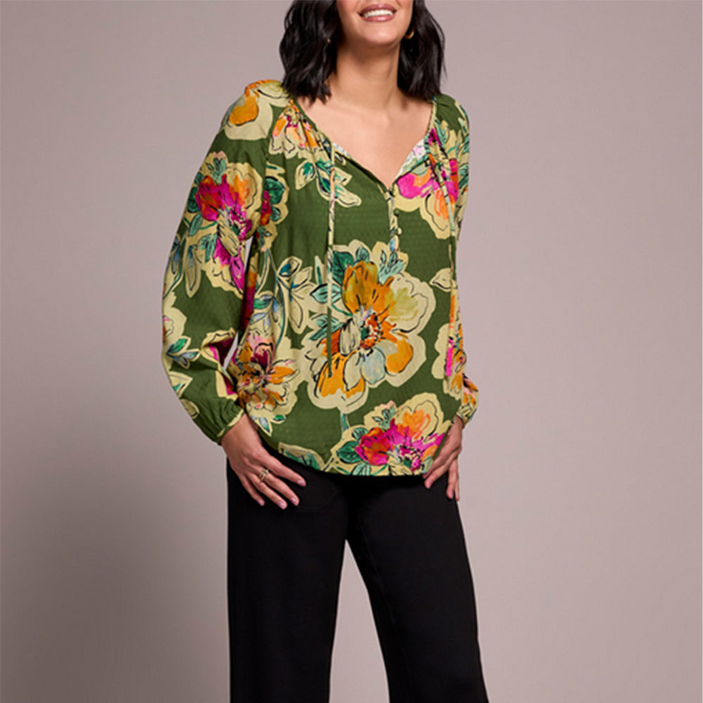 tribalclothingcolongsleeveblousewtie chive 1 tribalclothingcolongsleeveblousewtie chive 1