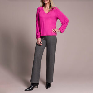 tribalclothingcolongsleevevnecktopwpleatingdetail pinkflambe 2