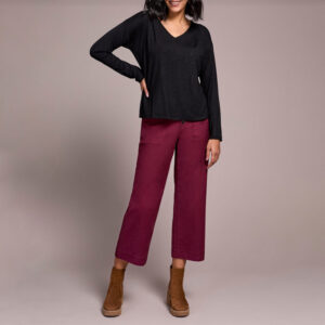 tribalclothingcolongsleevevnecktopwpleats black 2
