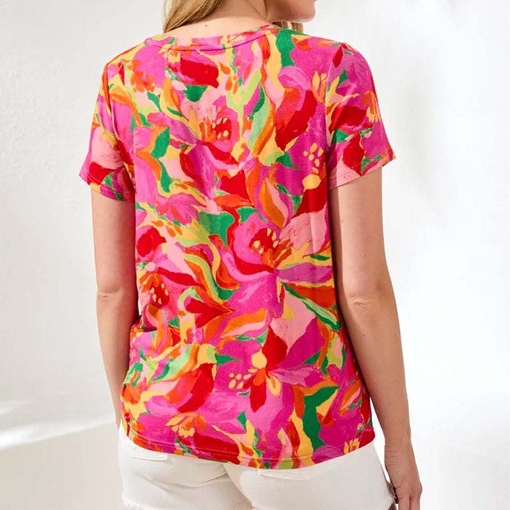 tribalclothingcoshortsleevecrewnecktopwithsideruchingpinkglow1 tribalclothingcoshortsleevecrewnecktopwithsideruchingpinkglow1