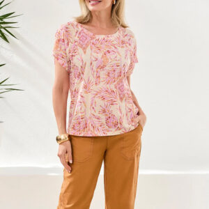 tribalclothingcoshortsleevescoopnecktopwithpleatingdetailterracotta1
