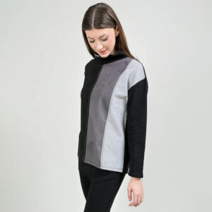 trishatylergreyblacksuedecolorblocksweater 2